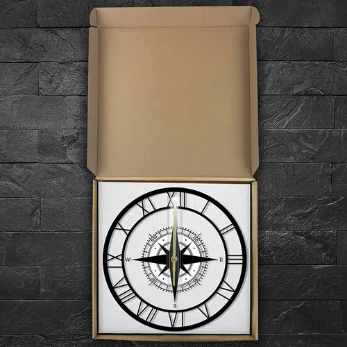 Miniatura 4 de Home Decoration Clock Compass Wall Clock 30 * 30Cm Metal Decorative Decor Non Ticking for Bathroom Clocks Wall(A)