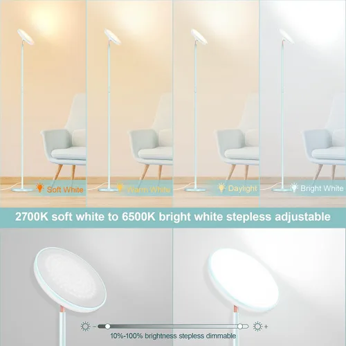 Miniatura 5 de Lámpara de pie brillante para sala de estar, luces LED de habitación de 42 W con control remoto, 3700 lm RGBW moderna luz de pie alta