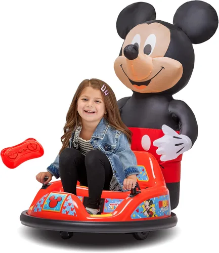 Coche de Choque de Mickey Mouse de 6V para Niños Pequeños - Juguete Montable para Niños Pequeños, Coche de Choque Eléctrico para Niños,