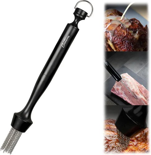 Camerons Inyector de barbacoa 3 en 1 - Juego de masilla incluye cepillo para untar cadena de barbacoa y jeringa de carne para asar y marinar e