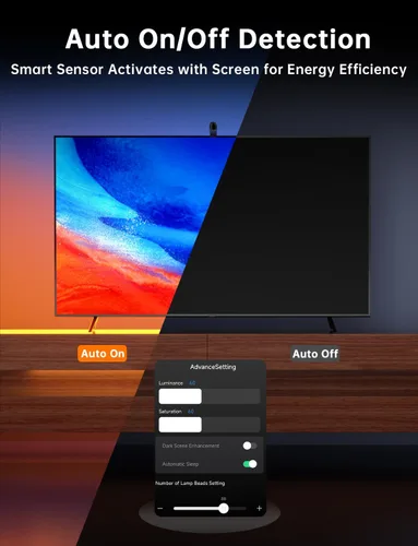 Miniatura 7 de Retroiluminación LED para TV, luces de TV cortables de 11.5 pies que cambian con TV para pantalla de 32 a 50 pulgadas y monitor de PC