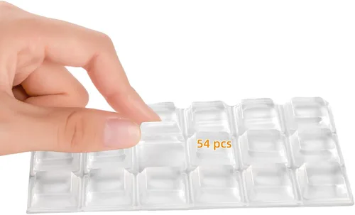 Miniatura 8 de Furnigear Parachoques para gabinete autoadhesivos de hule transparente suave - Parachoques para puerta de gabinete con puntos, topes de gabinete