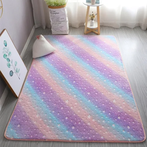 Miniatura 9 de Alfombras únicas que brillan en la oscuridad, alfombra luminosa para dormitorio de niños, bonito dinosaurio azul, 2 x 4 pies