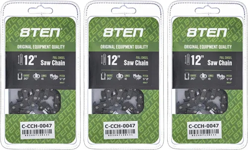 Miniatura 78 de 8TEN Cadena de motosierra semi cincel de 6 pulgadas .050 1/4 42 DL para Worx WG320 Black & Decker LLP120 (paquete de 3)