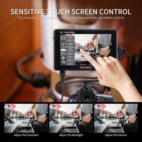 Miniatura 4 de FEELWORLD LUT7 7 Pulgadas 2200nits Campo DSLR Monitor Ultra Brillante Pantalla Táctil 4K HDMI Soporte 3D LUT, Forma de Onda Ayuda Creadores Al Aire