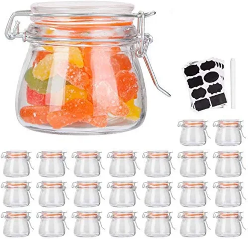 Miniatura 18 de Tarros Mason de boca ancha de 32 onzas con tapas herméticas con bisagras, tarro de vidrio grande con tapa para decapado, fermentación, enlatado