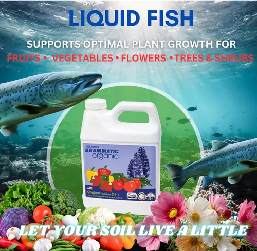 Miniatura 2 de Dramm Drammatic® Organic™ Fertilizante original 2-4-1, fertilizante líquido hidrolizado para pescado, para verduras, flores y frutas, 1 galón