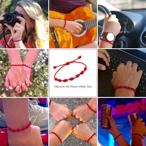 Miniatura 3 de SUMMER LOVE Joyería hecha a mano, pulsera de mal de ojo, amuleto de cuerda roja, pulseras de nazar, pulseras a juego para parejas, familia, mejor