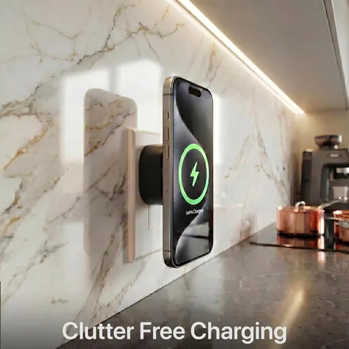 Miniatura 7 de Qi2 - Cargador inalámbrico de salida de pared, cargador magnético de teléfono compatible con MagSafe de 15 W con puerto USB-C, diseño inalámbrico