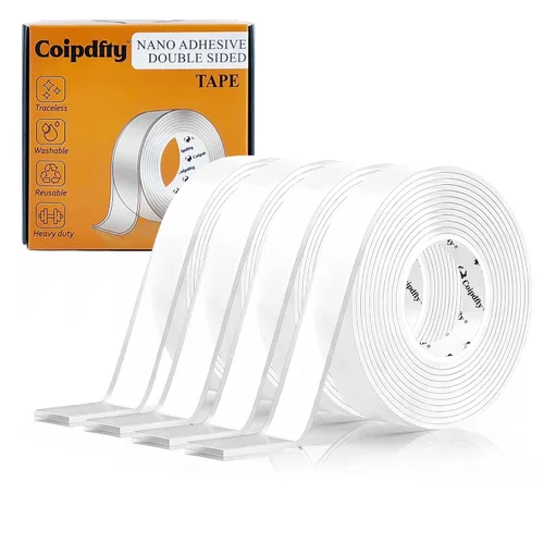 Cinta adhesiva de doble cara para paredes, soporte de cinta extraíble para pósteres, cinta adhesiva resistente para colgar en la pared, cinta 4