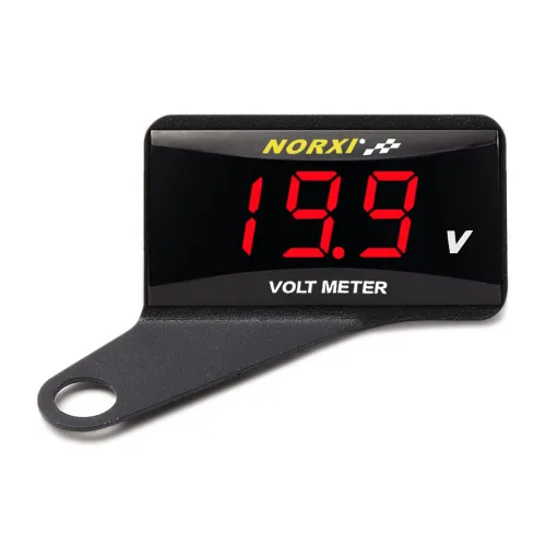 Miniatura 9 de Voltímetro digital para motocicleta, medidor de voltaje CC de 12 V, medidor de voltaje impermeable para automóvil y motocicleta con función de Rojo