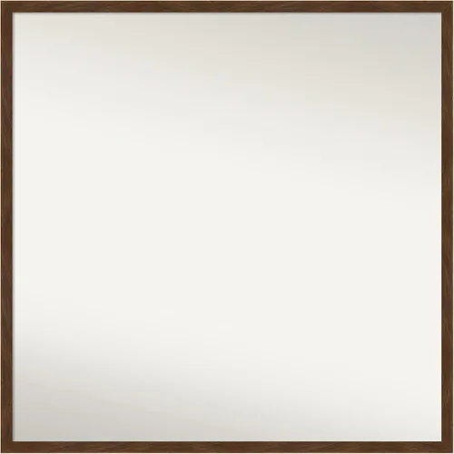 Miniatura 209 de Amanti Art Espejo de pared personalizado no biselado (23 x 25 pulgadas), marco estrecho marrón Carlisle, varios tamaños personalizados, espejo