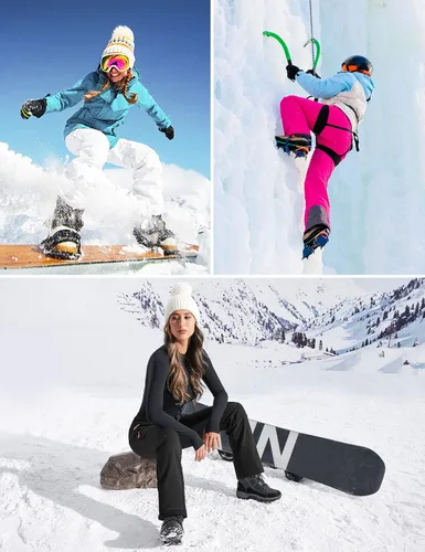 Miniatura 5 de Heathyoga Pantalones de nieve impermeables para mujer, pantalones de snowboard para mujer, pantalones de senderismo para mujer, pantalones cargo