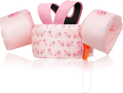 Miniatura 33 de Moko Banda de natación para niños de 20-30-50 libras, bonito chaleco de natación de dibujos animados para niños pequeños, flotadores de piscina