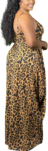 Miniatura 2 de BFFBABY - Vestido largo casual para mujer, sin mangas, con estampado de teñido anudado, con tirantes delgados, veraniego, con bolsillos y con vuelo