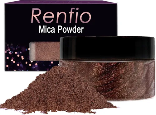 Miniatura 23 de Renfio Polvo de mica, polvo de mica de 60 colores para resina epoxi natural, pigmento de color, pigmento en polvo, botellas de 0.25 onzas, pigmentos