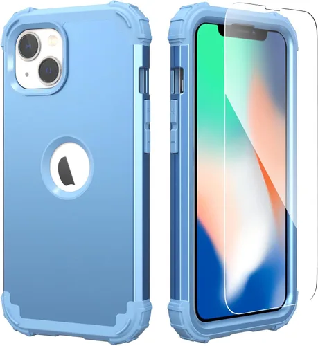 Miniatura 26 de IDweel Funda para iPhone 13 con Protector de Pantalla, para Funda iPhone 14, Híbrida Resistente a Golpes de Servicio Pesado Protección Cubierta Dura