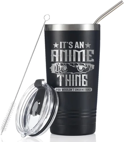 Onebttl Regalos de anime para hombres, mujeres, niños - Vasos de acero inoxidable con doble pared aislados al vacío de 20 oz/590 ml - Regalos de