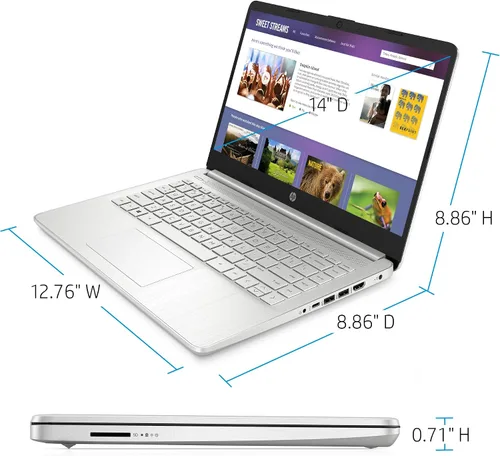 Miniatura 3 de HP Laptop HD de 14", Intel Core i5-1035G1, gráficos Intel UHD, 8 GB SDRAM, SSD de 256 GB, plata natural, Windows 10