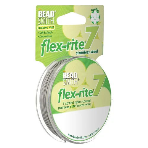 Miniatura 44 de The Beadsmith Flex-Rite - Alambre de acero inoxidable recubierto de nailon de 7 hebras, 0.007 pulgadas de diámetro, transparente, carrete de 30