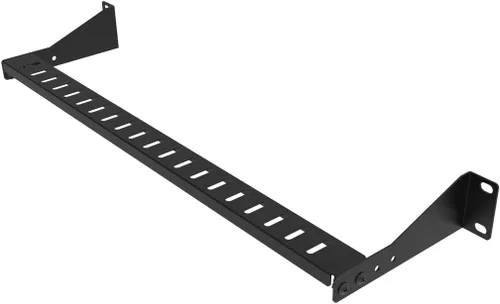Miniatura 3 de Paquete de 2 paneles horizontales de 1U para montaje en rack de 19 pulgadas, para administración de cables, panel de barra transversal, color negro