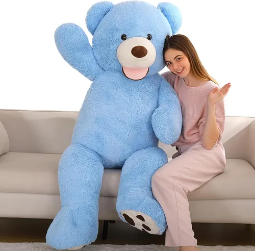 MaoGoLan Oso de peluche gigante de 5 pies, lindo oso de peluche de San Valentín animal de peluche con cara sonriente, regalo para novia, novio,