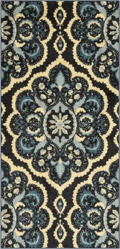 Miniatura 33 de Maples Rugs - Alfombra antideslizante Vivian, para pasillo o entrada, patrón de medallones [fabricada en Estados Unidos], 2 x 6 pies, color gris