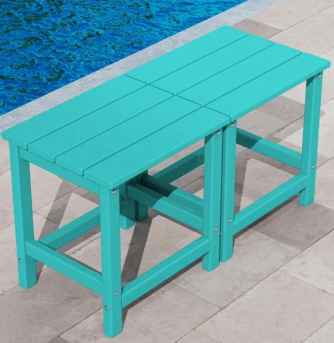 Miniatura 13 de KINGYES Mesa auxiliar doble, mesa auxiliar Adirondack- Aruba