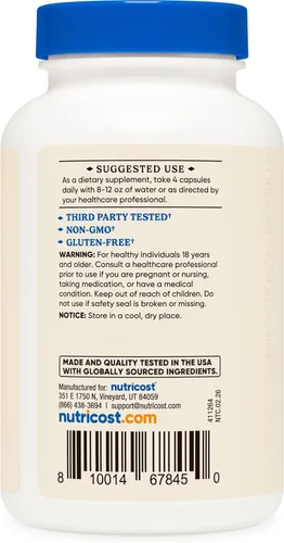 Miniatura 4 de Nutricost Cápsulas de Hígado de Res Desecado Alimentado con Pasto de 3000mg (750mg Por Cápsula), 120 Cápsulas - Sin Hormonas, Sin OMG, Sin Gluten
