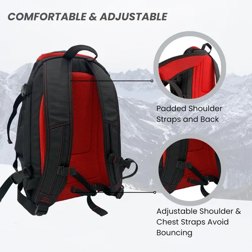 Miniatura 3 de Savvycraft Bolsa para botas de esquí, mochila de esquí de 50L para botas de esquí y snowboard, cascos, guantes y accesorios, Azul, Mochila de esquí