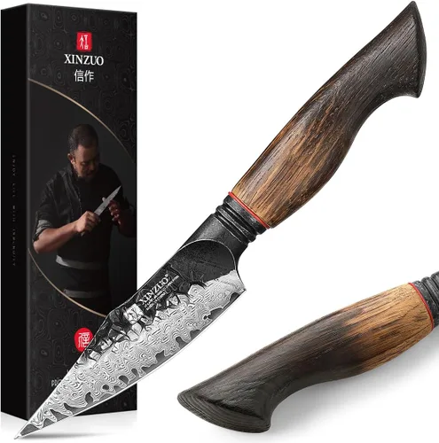 Miniatura 12 de XINZUO Cuchillo Santoku de Damasco Afilado de 7.6 Pulgadas, Cuchillo Profesional de Cocina para Carne de Acero Damasco de 67 Capas para Hogar