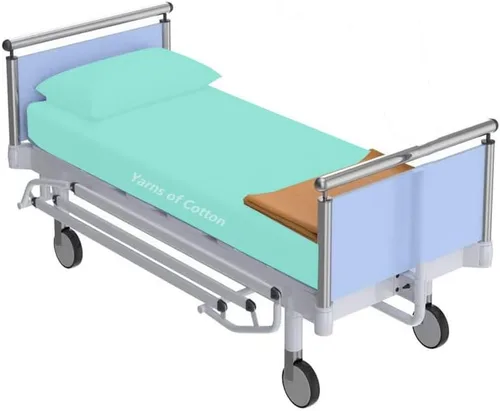 Juego de sábanas de hospital de 2 piezas, sábana bajera de cama de hospital individual con una funda de almohada, sábanas de 100% algodón egipcio de