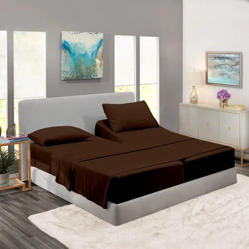 Miniatura 19 de Rajlinen Split Queen Sheet Sets for Adjustable Beds - Sheets for Sleep Number Bed 15" Deep Pocket - 100% Cotton Split Queen Bed Sheet Set - Split