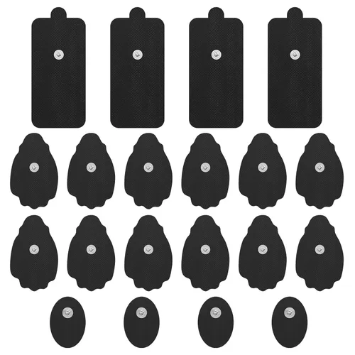 Almohadillas de electrodos para unidad TENS NURSAL, paquete de 20 unidades de 3.5mm con cierre de presión, almohadillas de reemplazo EMS para Negro