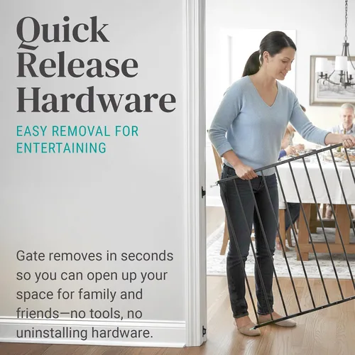 Miniatura 6 de KidCo Puerta de seguridad para bebés Safeway de paso de 24.75-42.5" para escaleras y marcos de puertas Puerta de seguridad para bebés sin tropiezo
