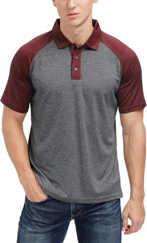 Polo de golf de manga corta para hombre, estilo casual, absorbe la humedad, con contraste, color de piqué