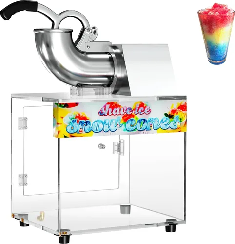 VALONDINO Máquina de cono de nieve de 48 L, máquina de hielo afeitado comercial de 500 libras/h para conos de nieve, 300 W, fabricante de cono de