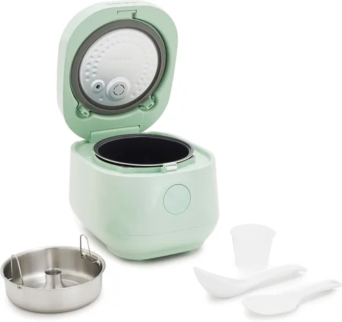 Arrocera GreenPan, 8 tazas cocidas (4 sin cocer), modo bajo en carbohidratos y sopa, 10 ajustes de cocción de un toque, cesta de vapor de cerámica