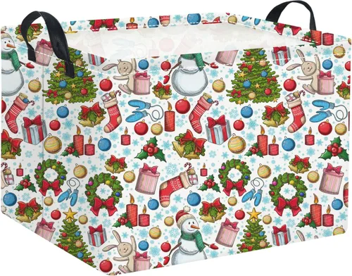 Miniatura 10 de Cesta de regalo rectangular para almacenamiento de niños; lindo organizador de juguetes para estante, libro y decoración de habitación (Animal)