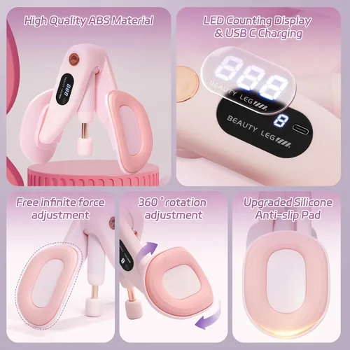 Miniatura 4 de QIUTONG Entrenador de Muslos 2026 Actualizado, Entrenador de Muslos de 10-78LB, Ejercitador de Muslos Internos LED, Dispositivos de Ejercicio