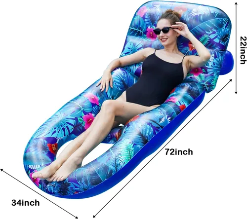 Miniatura 6 de FindUWill Flotadores de piscina para adultos, tumbona inflable grande para piscina, balsa flotante, flotador de bronceado Sunchill, accesorios
