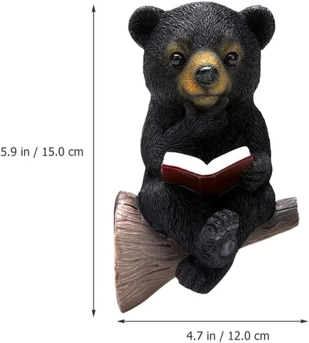 Miniatura 5 de BESPORTBLE Luz solar de oso para exteriores, luces de decoración al aire libre, luz para patio exterior, estatua solar de oso, estatua