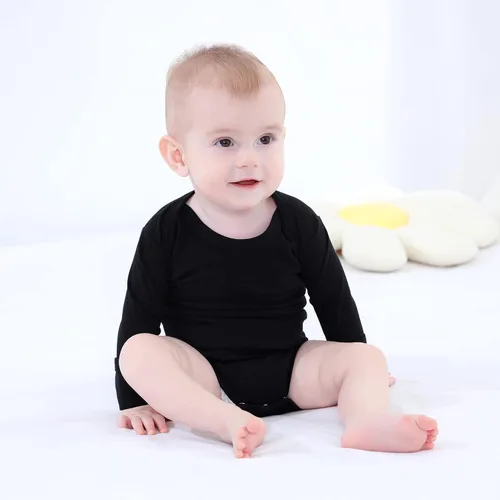 Miniatura 5 de GUISBY Body para bebé, body de manga larga de rayón para niños y niñas de 0 a 24 meses