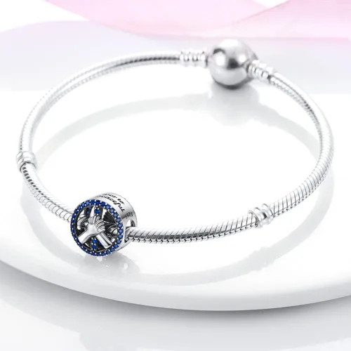 Miniatura 20 de Pandach Dijes colgantes de plata de ley 925 para pulseras y collares, dijes colgantes de Madonna con cuentas de girasol, joyería para mujer