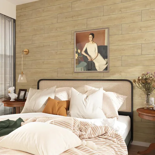 Miniatura 4 de Azulejo de suelo autoadhesivo de 6 x 35 pulgadas, tablones de madera autoadhesivos para baño, cocina, calcomanías de suelo, azulejos de vinilo