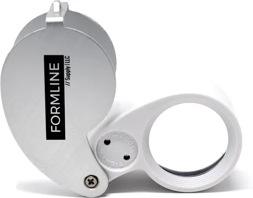 Formline Supply - Lupa iluminada con 40 luces LED para joyeros, lupa buena para jardinería, joyas, antigüedades, monedas, rocas, sellos, Plata/Blanco