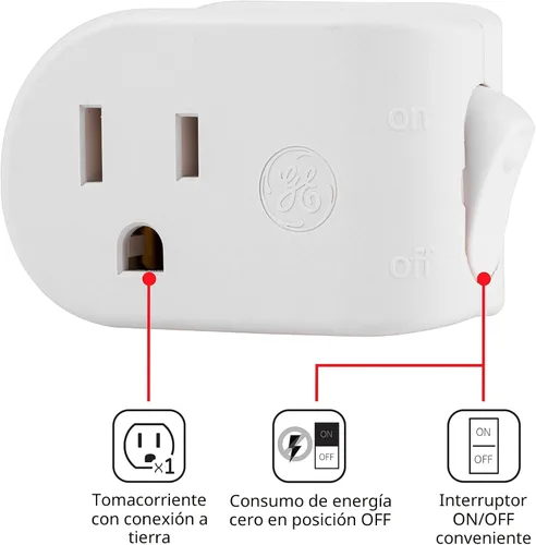 Miniatura 2 de Interruptor eléctrico con conexión a tierra 25511, color blanco, de General Electric, 25511