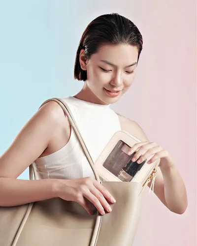 Miniatura 2 de Juego de bolsas de maquillaje transparentes de viaje, bolsa de cosméticos aprobada por la TSA con cremallera, bolsa de maquillaje portátil, bolsa