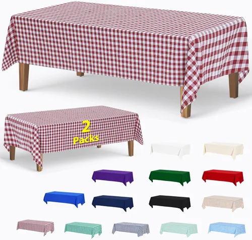 Miniatura 59 de ABCCANOPY Paquete de 3 manteles rectangulares de poliéster de 60 x 84 pulgadas, para interiores y exteriores, resistentes a las manchas, lavable