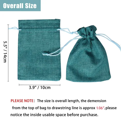 Miniatura 3 de 50 bolsas de arpillera con cordón, pequeñas bolsas de regalo de lino, bolsas de joyería de yute para recuerdos de boda, fiestas, manualidades